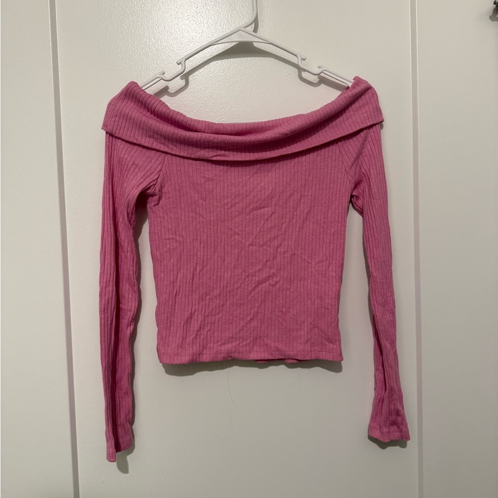 STRADIVARIUS OFF-THE-SHOULDER KNIT TOP - Picture 5 of 6